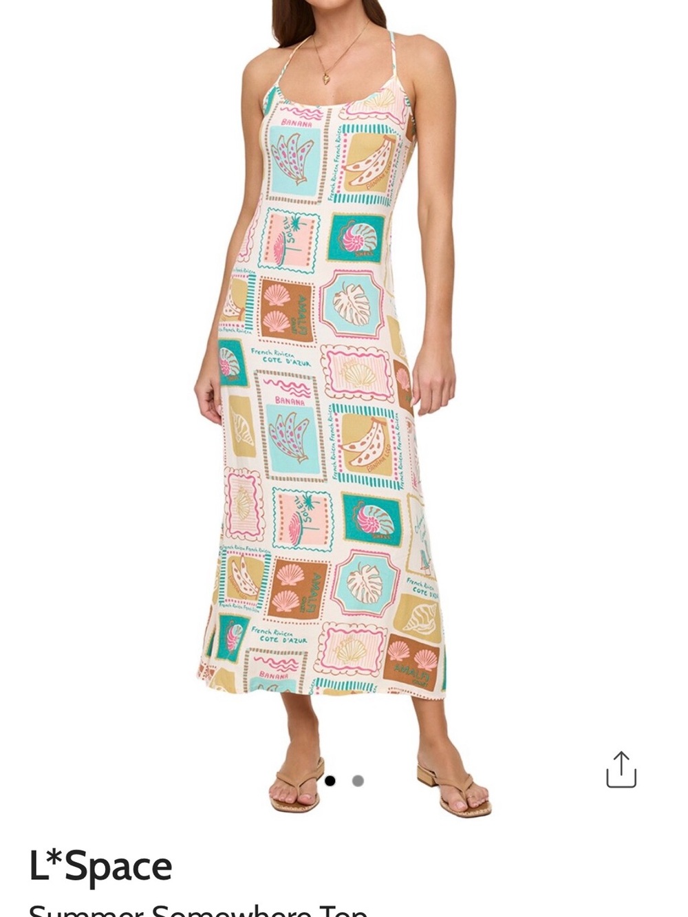 L*Space Pastel Patchwork Maxi Dress in Coral, Mint, Tan, Cream